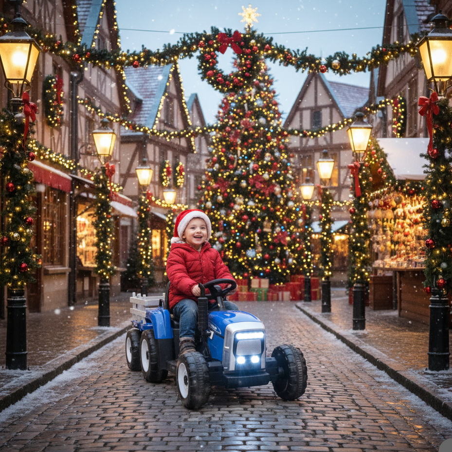 Tracteur électrique enfant, Bleu